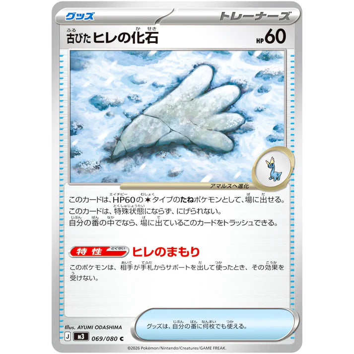 古びたヒレの化石